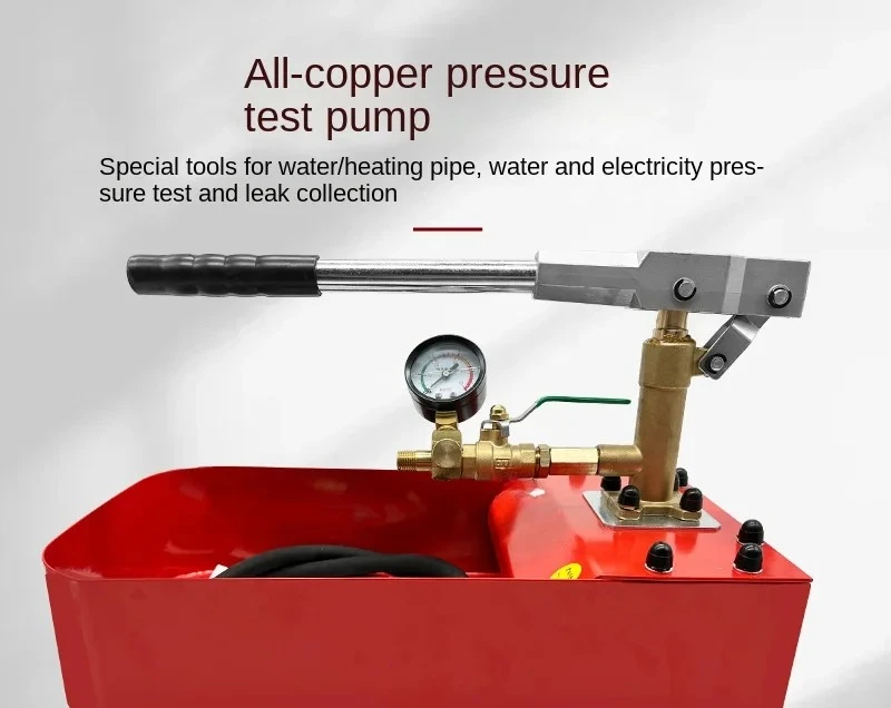 Water pipe stress testing pump manual