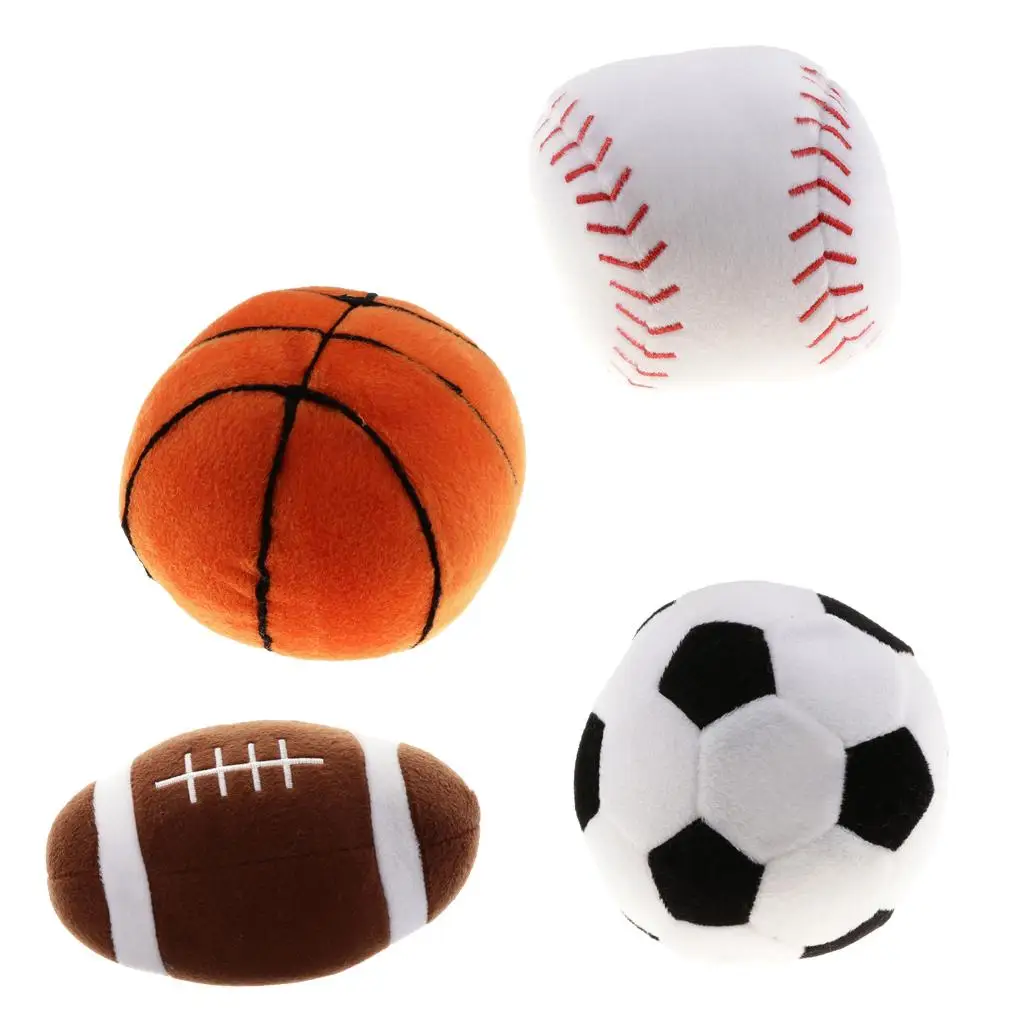 Softball Baby Ball Rattle Ball Bell Ball Toy, 4 Balls Selection: Football