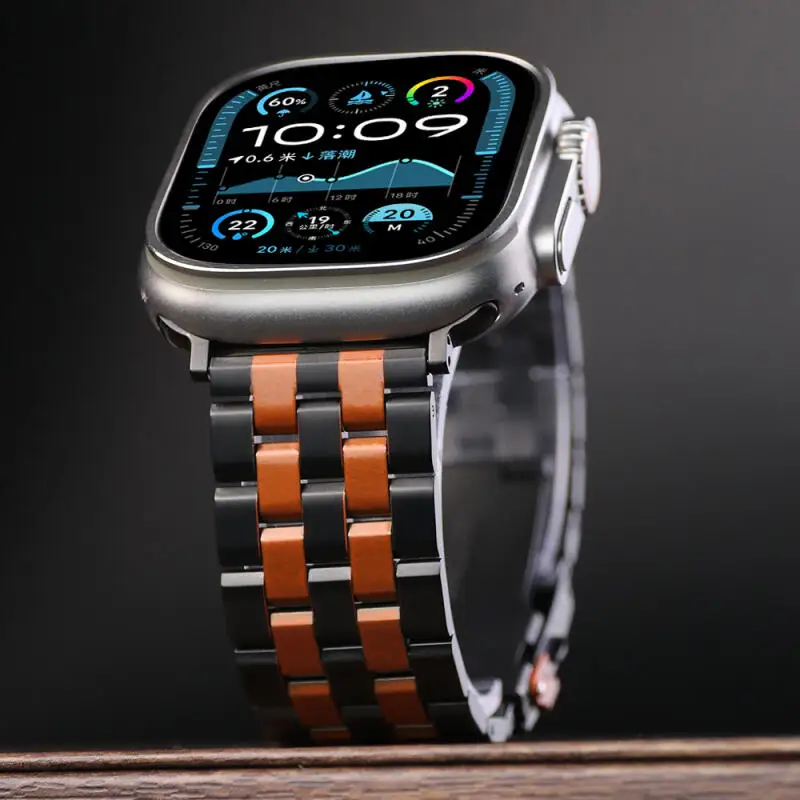 Luxury Stainless Steel Strap For Apple Watch Band 46mm 49mm 44mm 45mm Metal Link Bracelet Correa For IWatch Series Ultra 9 8 7