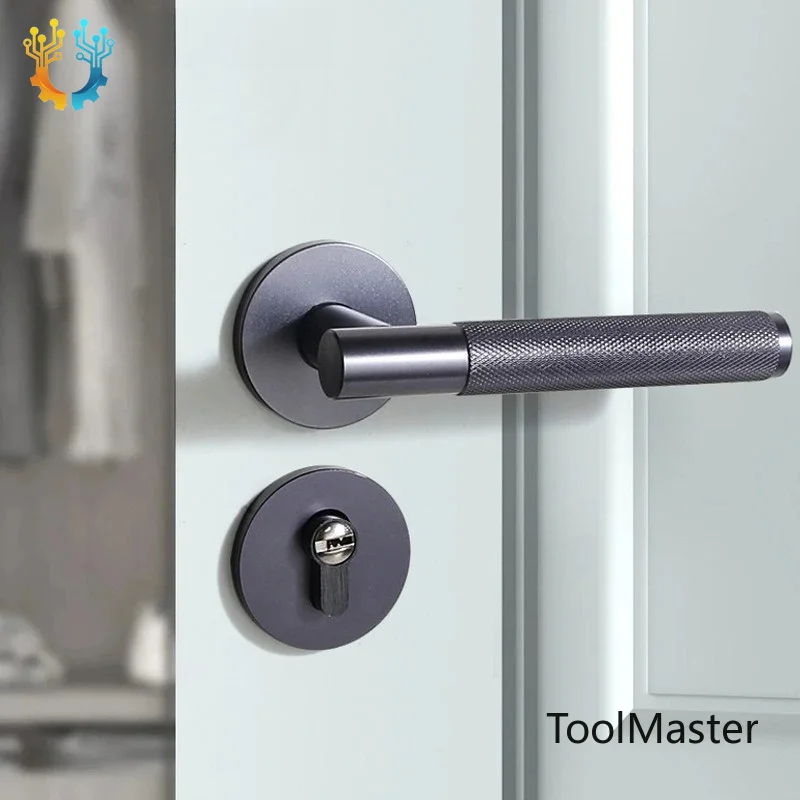 【2026】Manija De Puerta  Dormitorio Interior Negra Para El Hogar, Puerta  Madera Silenciosa, Cuerpo  Cerradura Grande 58, H