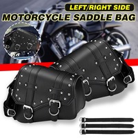 Black Waterproof Universal Motorcycle Saddlebags Side Tool Bags Motorbike Scooter Luggage Pouch Storage Saddle Bag Vintage