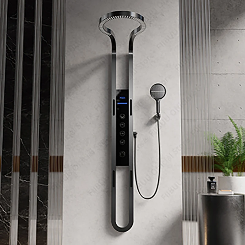 Luxury Home Shower Set Digital Display Shower System Pressure Water Massage Shower Combo Handheld Sprayer Bathroom Accessories