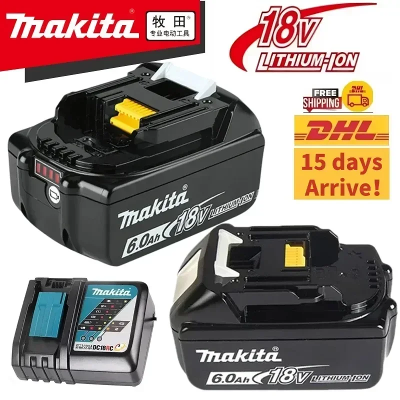 

100% original Makita 18V 6.0Ah battery BL1860B BL1850 BL1840B BL1830B LXT suitable for Makita 18V power tool battery replacement