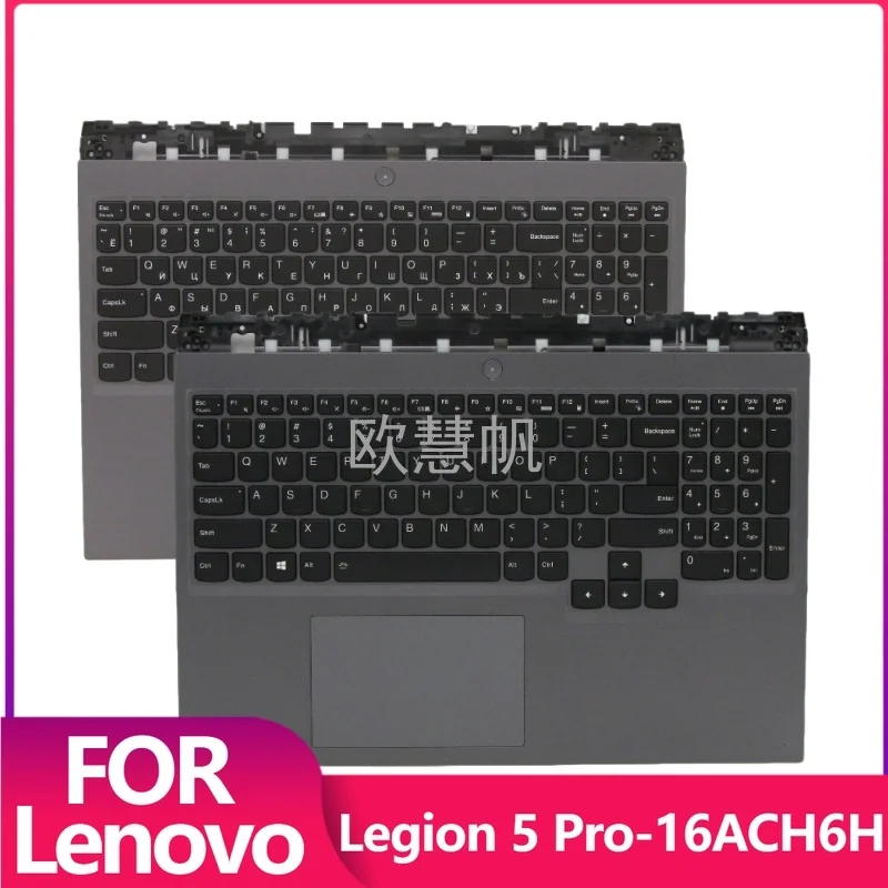 T New Original for Lenovo Legion 5 Pro-16ACH6H Laptop Palmrest Upper Cover with Backlit Keyboard US RU