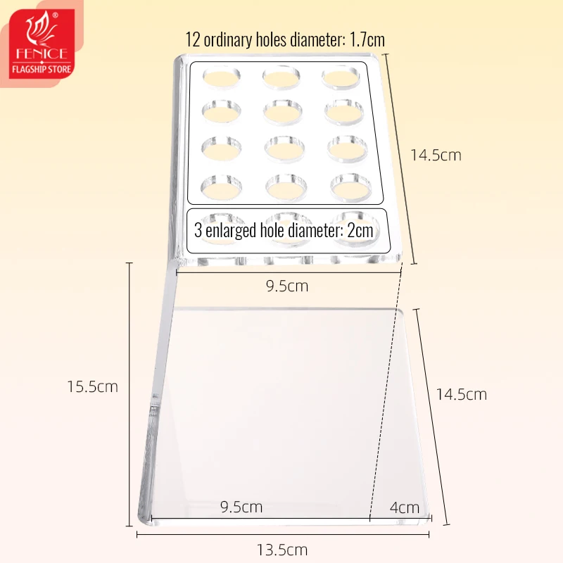 Fenice-Soporte de tijera de acrílico transparente, soporte de almacenamiento de tijeras estable, soporte de tijeras de salón, organizador de accesorios de peluquería, 15 agujeros