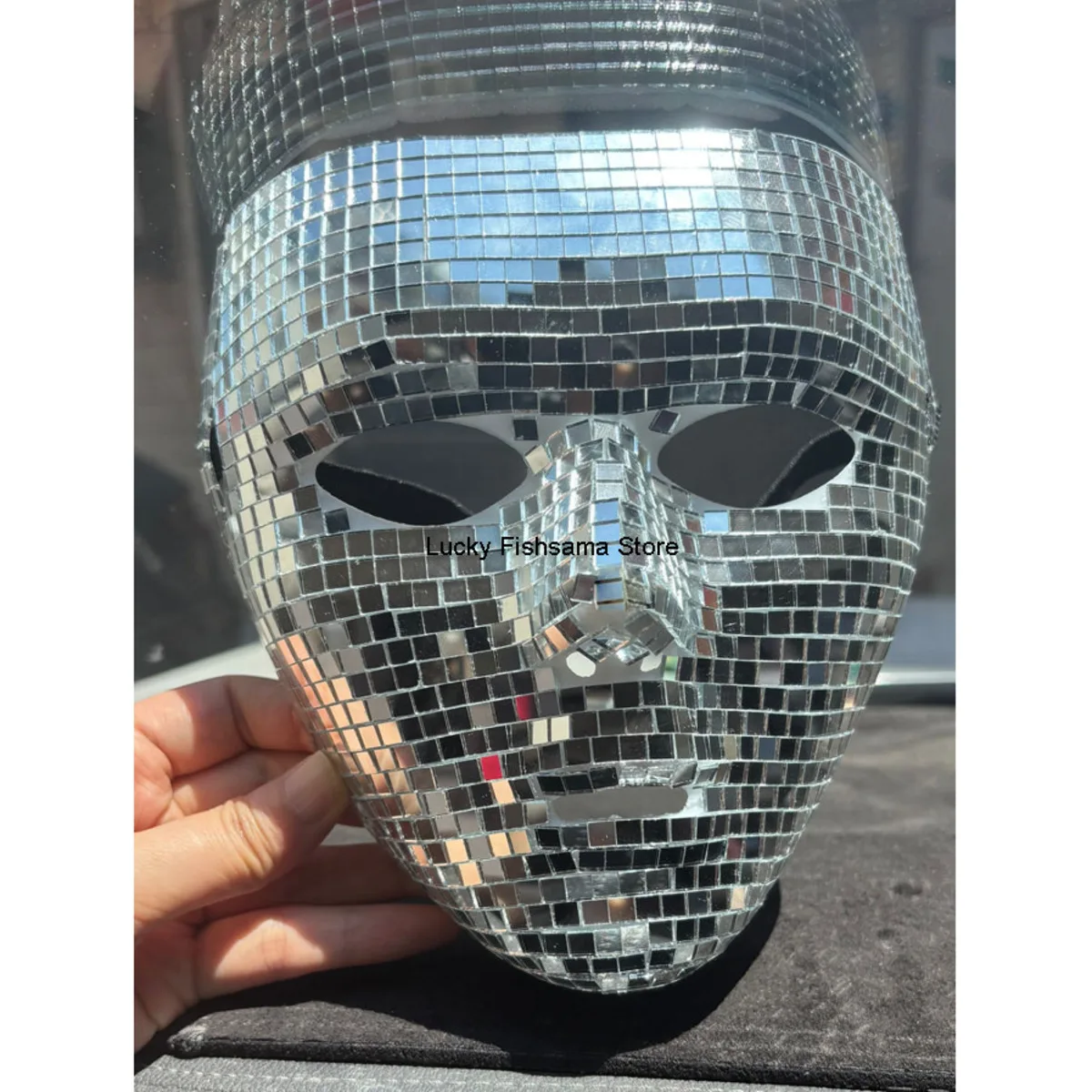 Halloween Full Face Masquerade Costume Mask For Men And Women Stylish Mirror Mask Reflective Glass Handicraft Presale