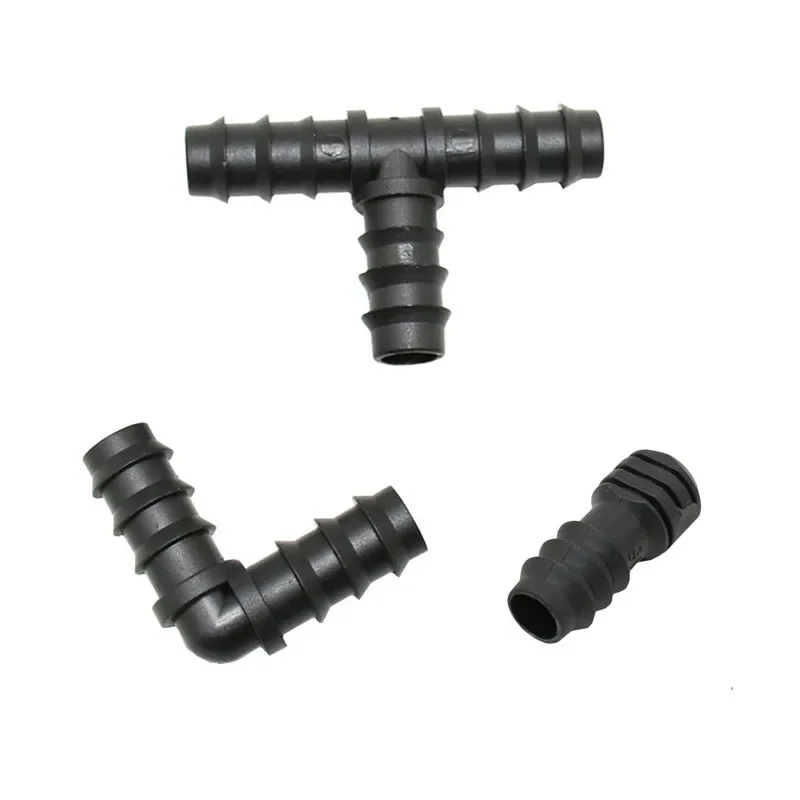 

Garden hose tee water splitter elbow plug End 16mm hose 3-way garden irrigation barbed drip irrigation fittings 5pcs "1/2