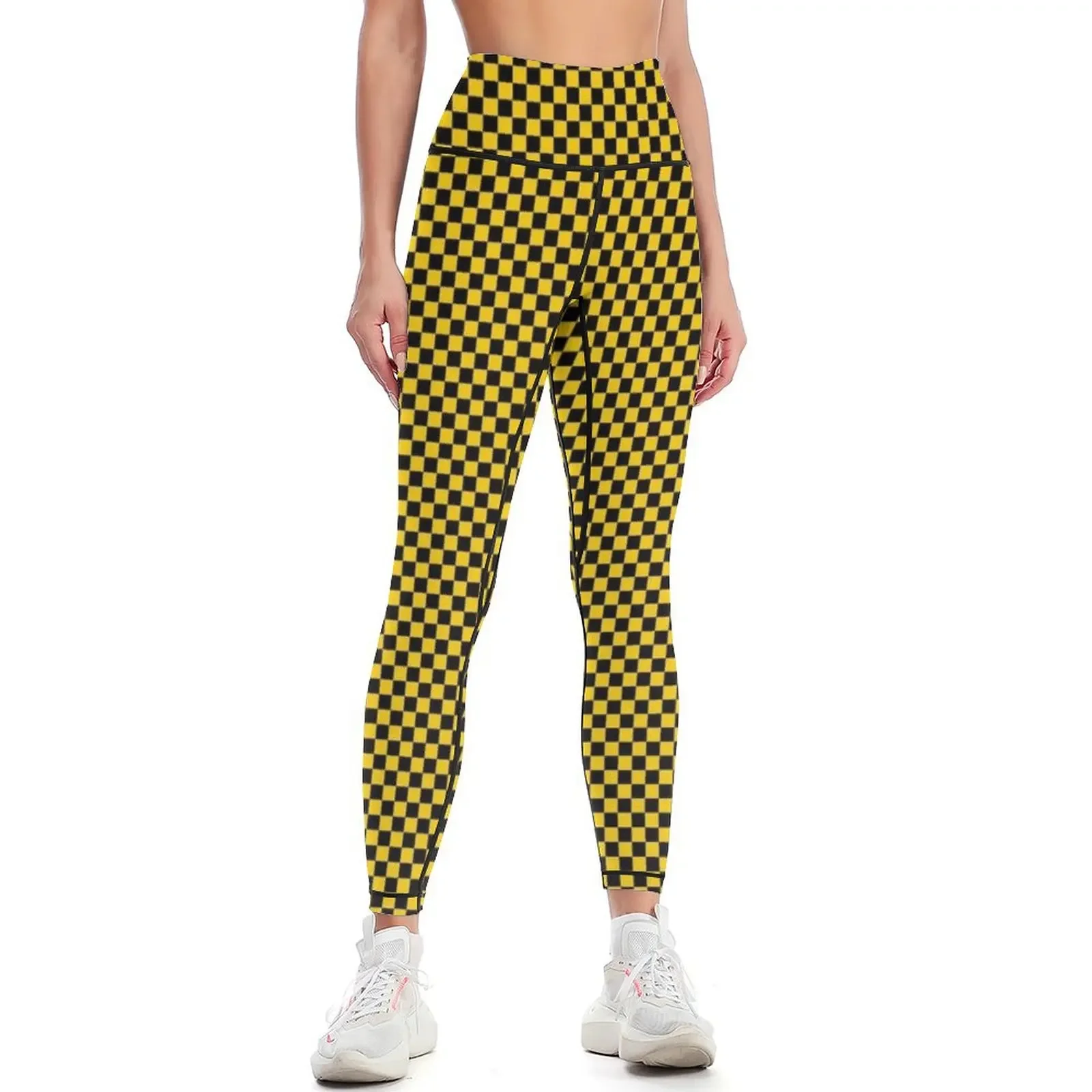 Mosaic yellow black Leggings Women's pants Women's tights sport legging Womens Leggings