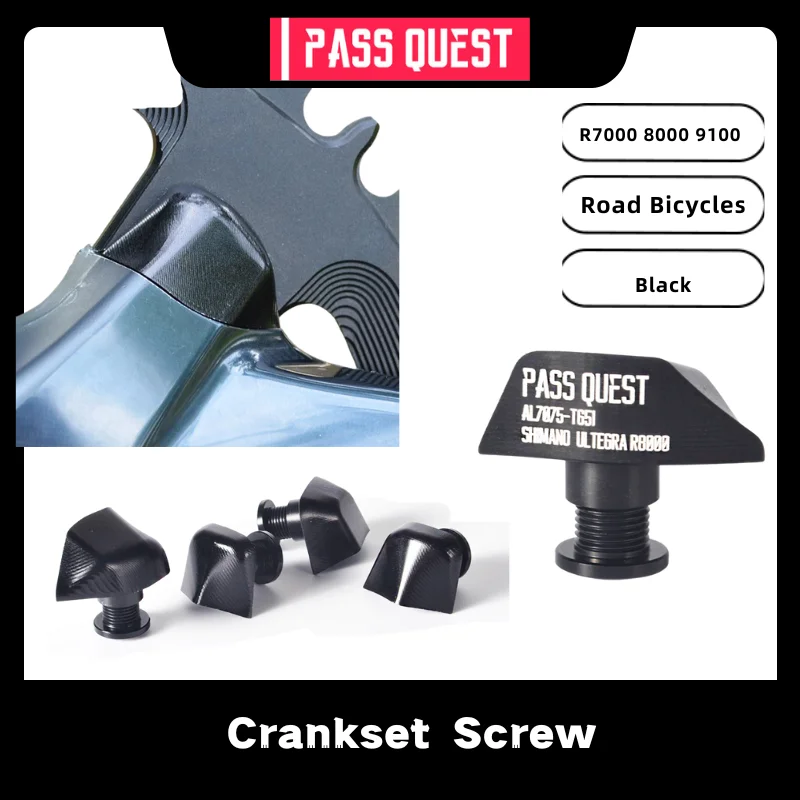 PASS QUEST Crankset Screws Chainring Alloy 7075-T551 Single Disc Screws Nuts forUT R7000/R8000/R9100/R9200/R8100 Crankset