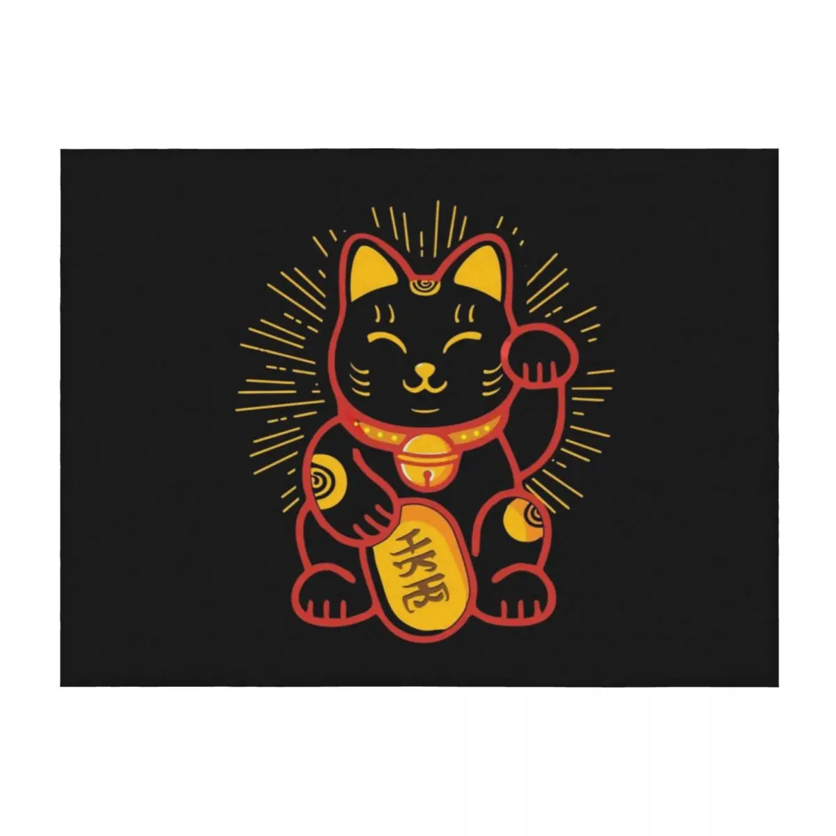 

Money Cat Maneki-Neko Lucky Cat Golden Kitten Japanese Good Luck Charm Gift Throw Blanket Sofa Beautifuls sofa bed Blankets
