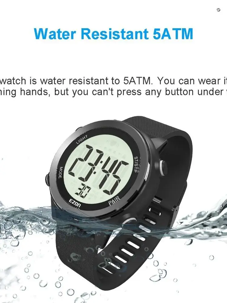 AliExpress Men's Bluetooth Heart Rate Monitor Cycling Digital Watch Alarm Chronograph Calorie Counter Sport Watch with Chest Strap