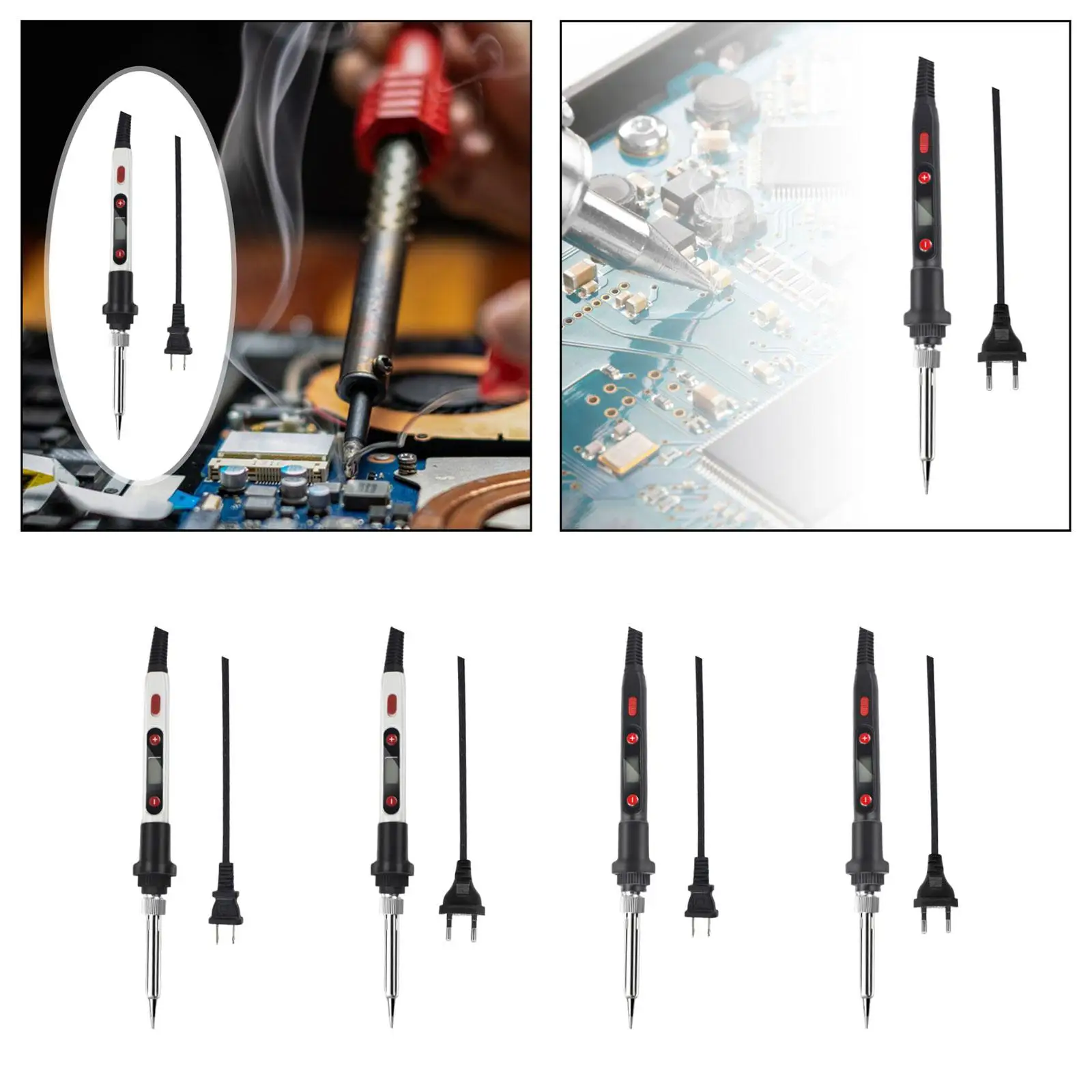 Soldering Iron Adjustable Temperature Welding Tool, Portable US Adapter 60W LCD