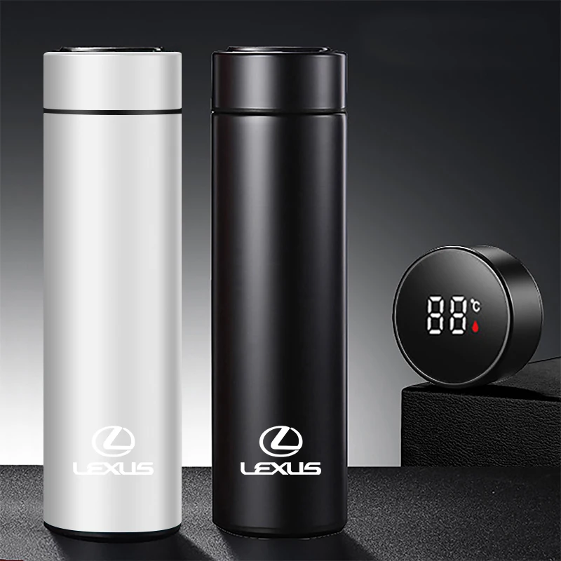 500ml Car Insulated Cup Stainless Steel Water Bottle Thermos Mug For Lexus ES RX NX LS UX LM IS250 IS300 RX350 LS500 LX600 NX260