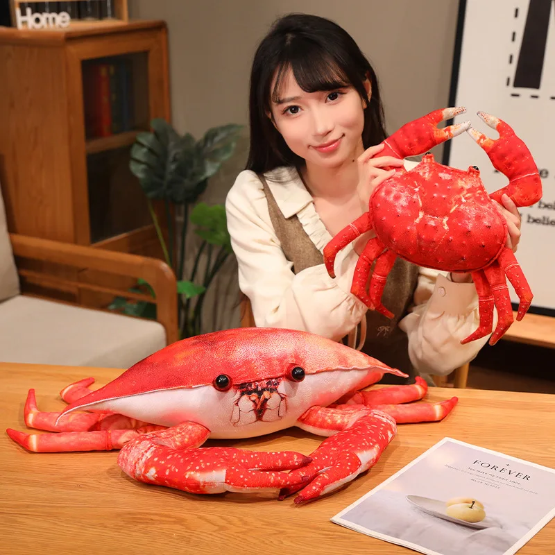 Simulation Kawaii Crab Plush Toy Real Like Swimming Crab King Crab Pillow Stuffed Soft Sofa Cushion Creative Birthday Gift Decor