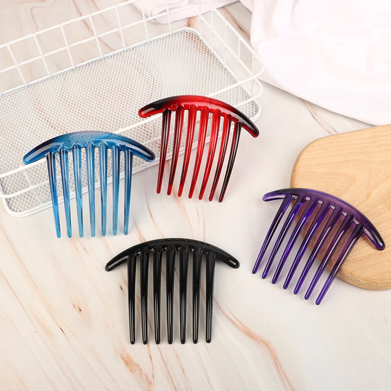 Peines de plástico con inserto de dientes para mujer, accesorios para el cabello, tocado