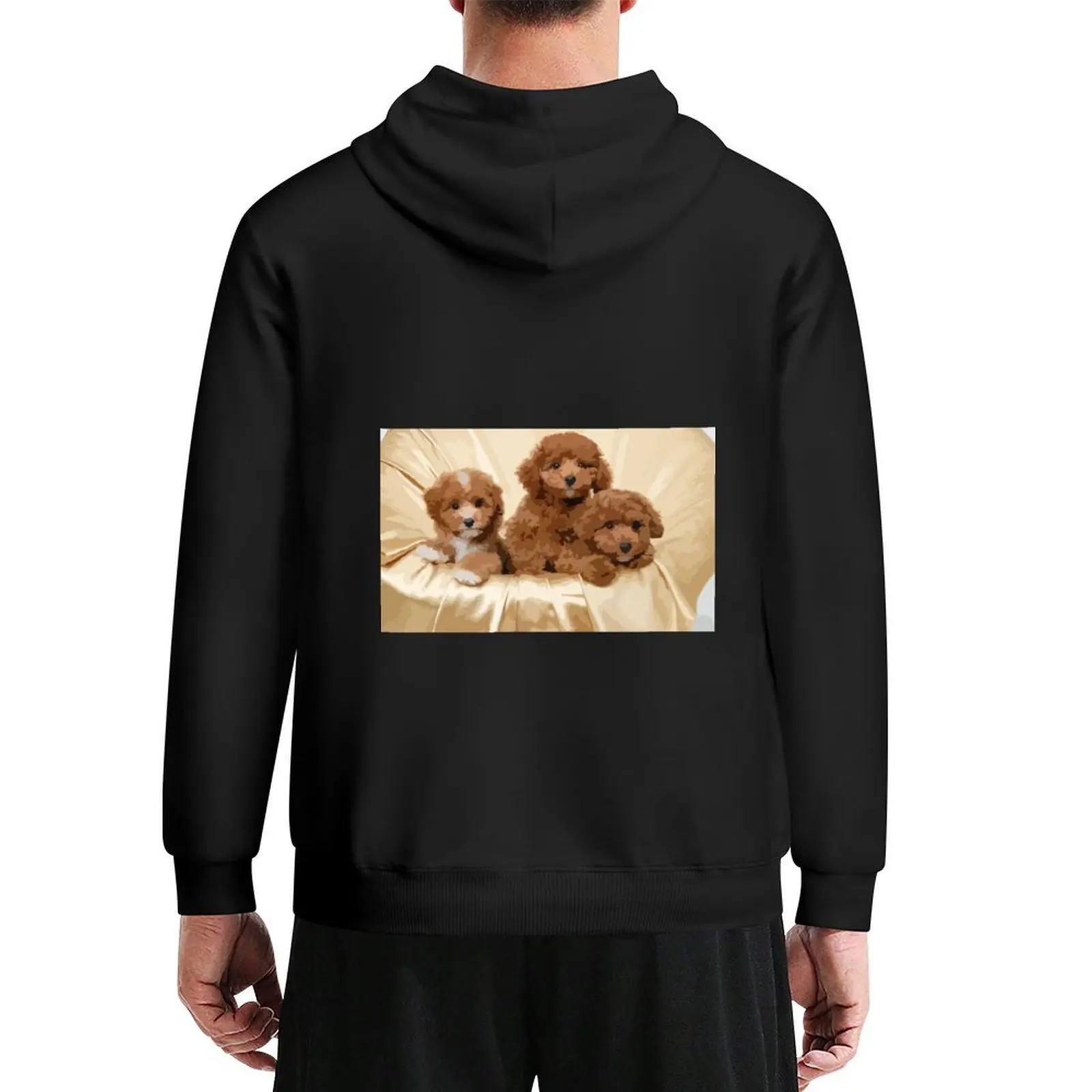 

Poodle Puppies Digital Painting Hoodie mens clothing men wear men's sweat-shirt set autumn jacket men new in hoodies