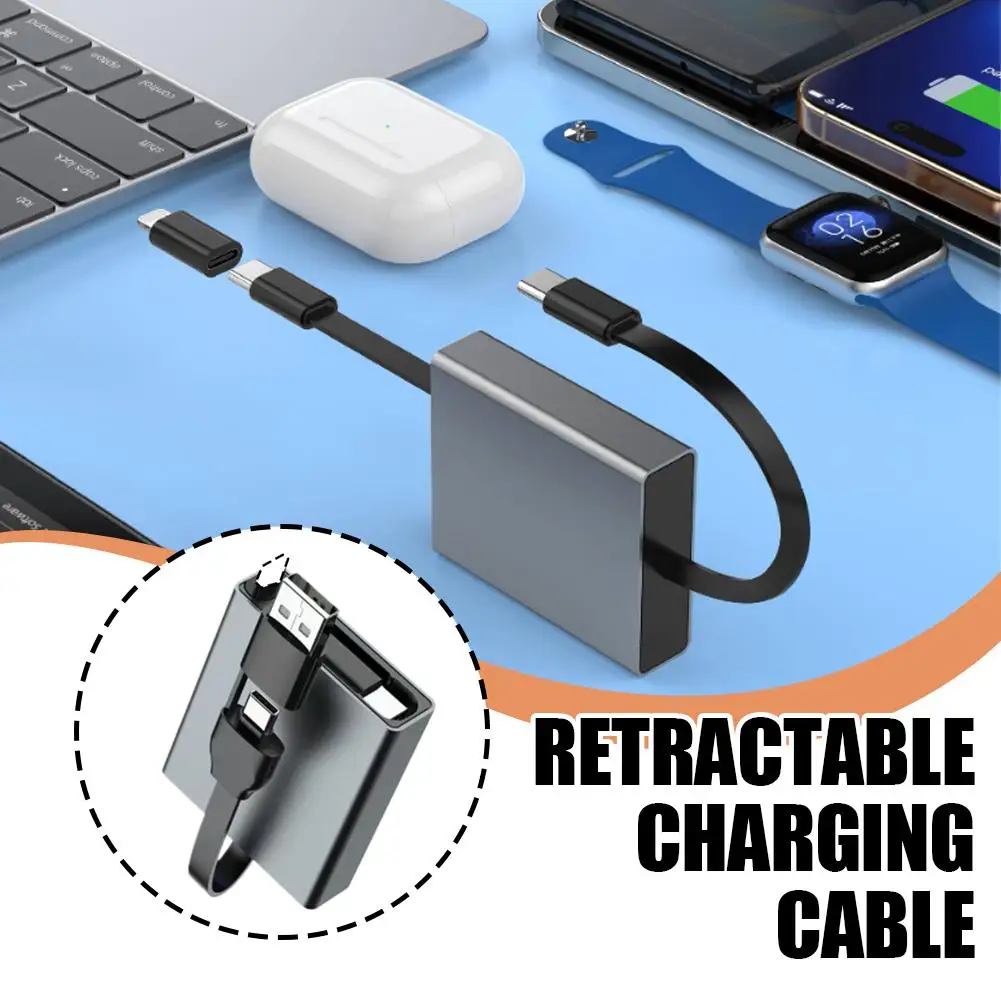 4IN1 66W PD Computer Data Cable  Retractable USB C Cable Type C to Type C Cable PD Data Cord for Samsung Xiaomi