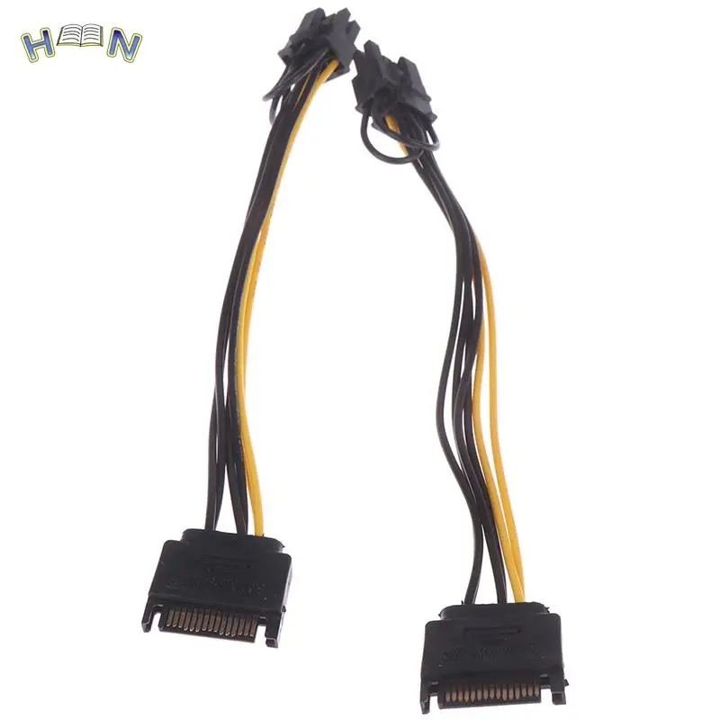 1 Pc 15pin Sata Male Naar 8pin(6 + 2) pci-E Voeding Kabel 20 Cm Sata Kabel 15-Pin Naar 8 Pin Kabel Draad Voor Grafische Kaart