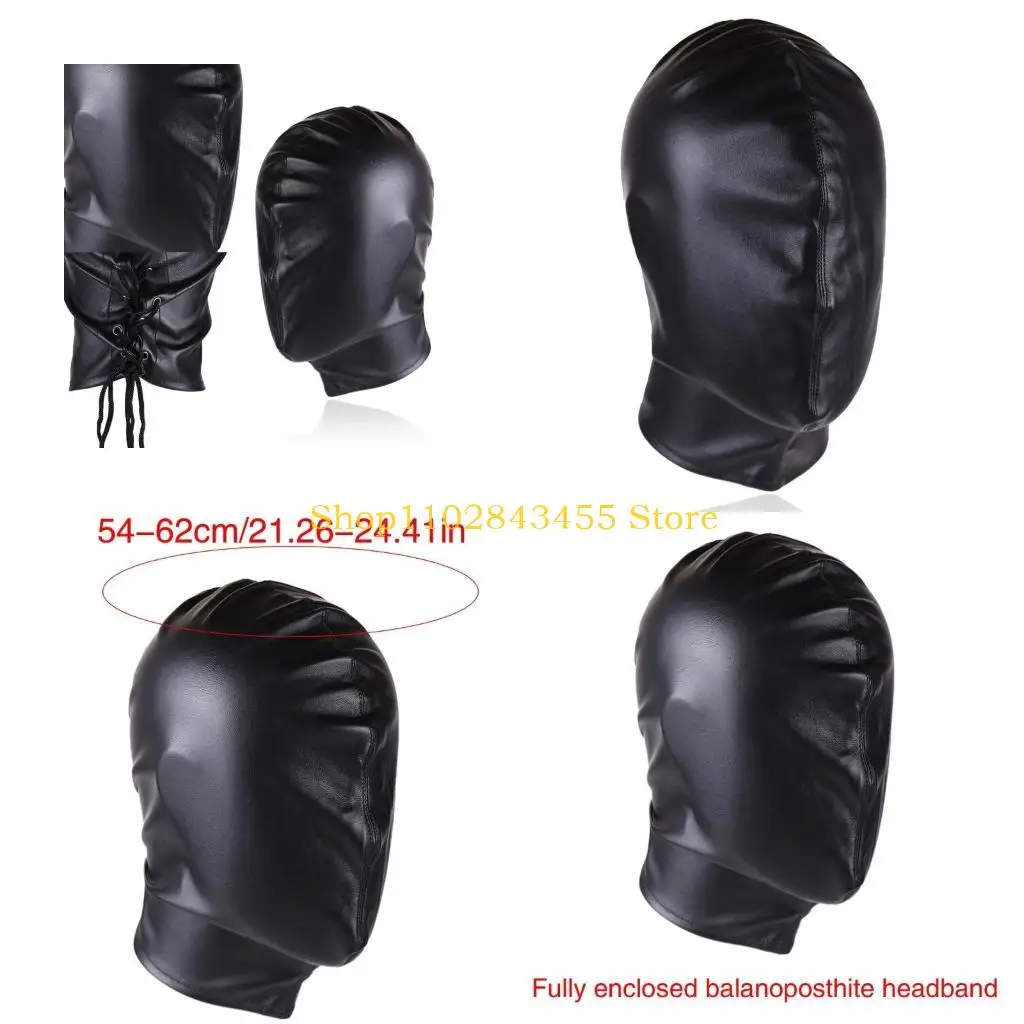 

49MC Balaclava Head Cover Hat for Halloween Costume for Indoor and Outdoor Use Black Head Cover with Tie