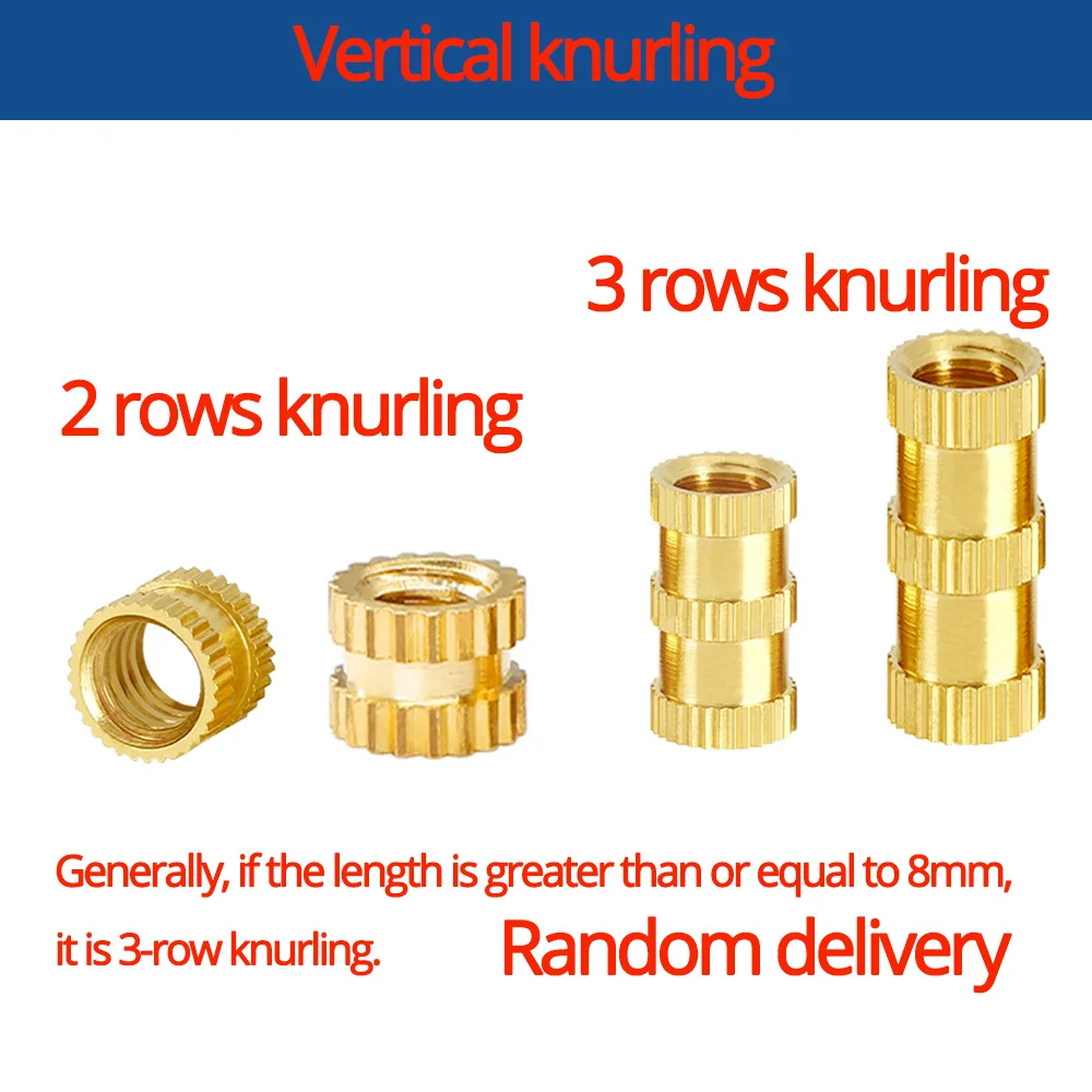 20/30PCS 1/4 Brass Heat Threaded Insert Nut Inch Size Knurled Hot Melt Molding Injection Embedded Insertion Nut of 3D Printer