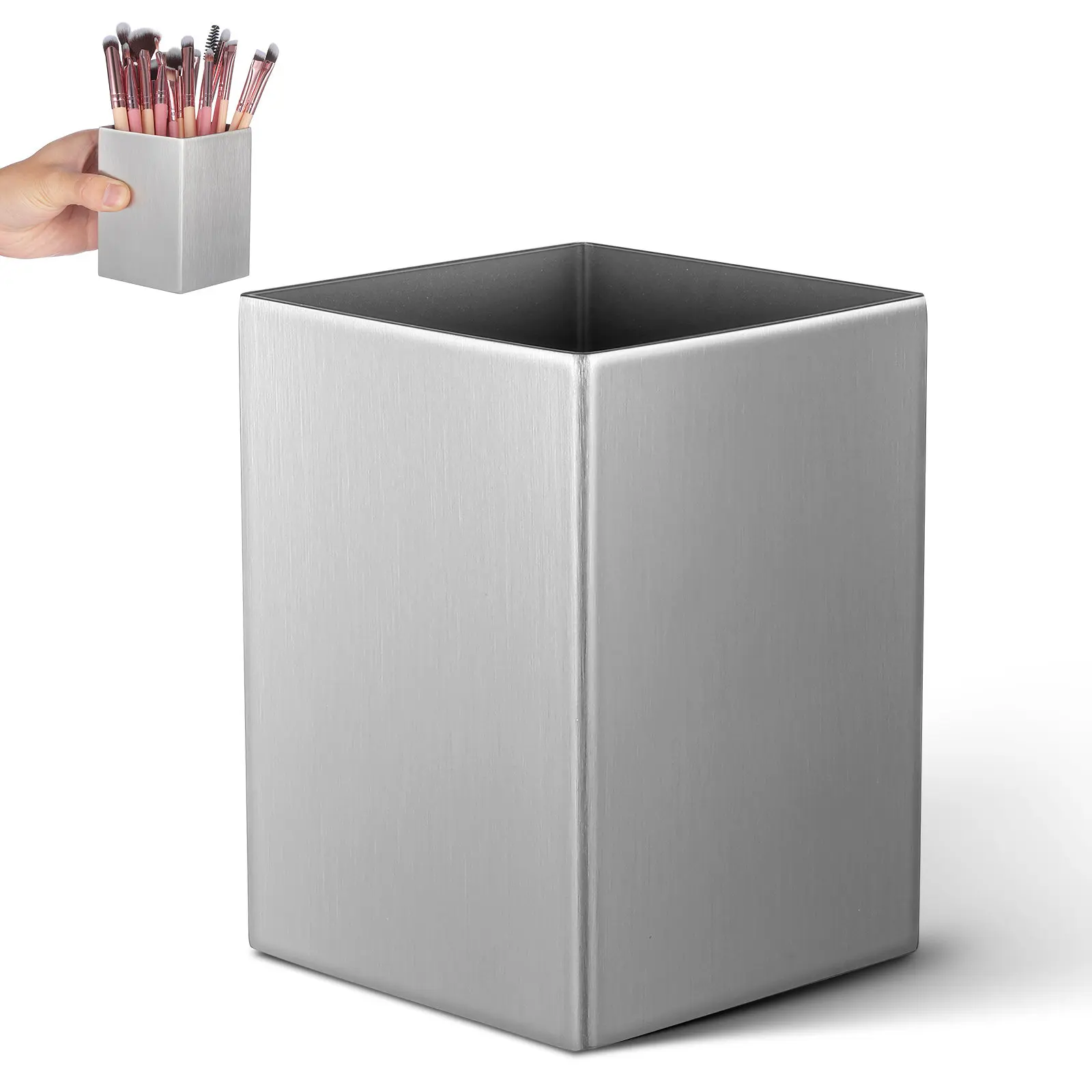 

Металлическая подставка для ручек из нержавеющей стали, стакан для карандашей, органайзер для офисного стола, настольный органайзер для мелочей, устойчивое хранение ручек