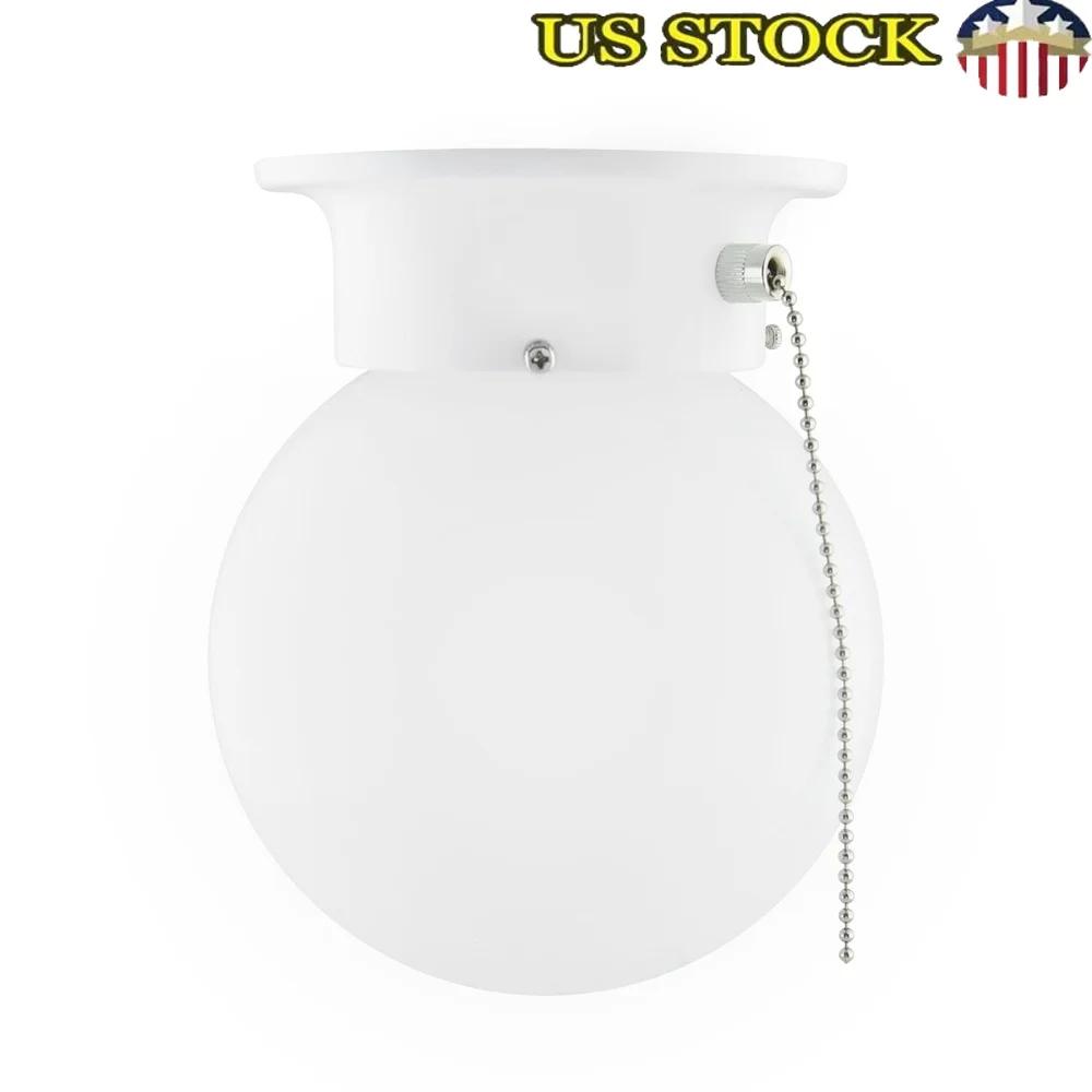 

5.9 Inch Flush Mount Ceiling Light Metal Fixture Frosted Glass Shade Easy Installation Suitable Low Ceilings Hallway Living Room