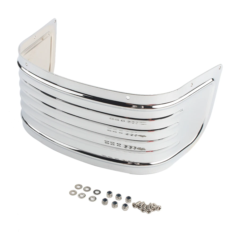 

Motorcycle Chrome Steel Ribbed Front Fender Extend Trim Skirt Accessories For Harley Touring Electra Glide Road King 1980-2013