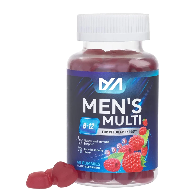 Men's multivitamin gummies - containing vitamins A, C, D, E, B6, B12, and zinc - energy and immune health gummies with vitamins