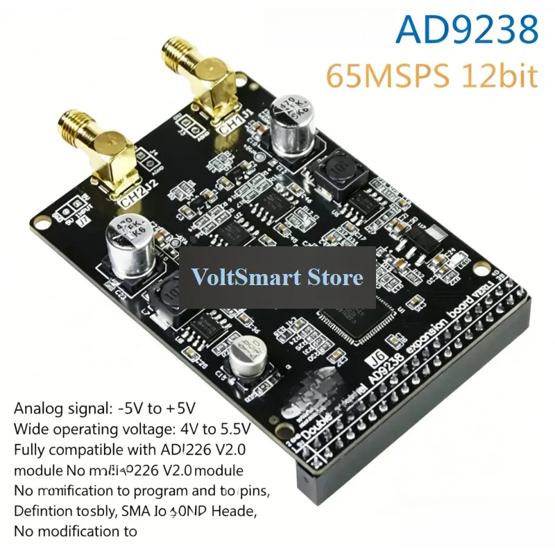 VoltSAD9238 AD9226 12-bit Dual Channel High Speed AD Module FPGA Controlled Data Acquisition Development Board