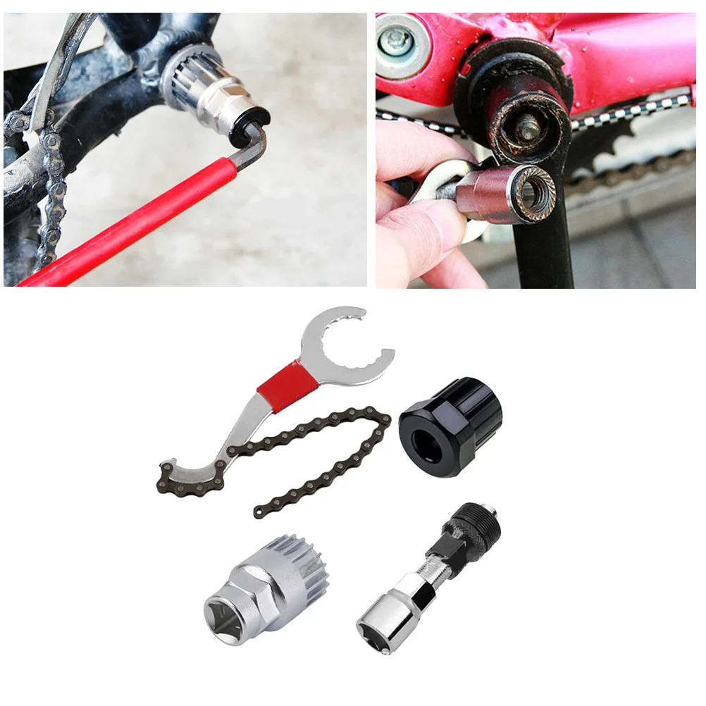 

4 in Bike Chain Breaker Tool Tire Chains Repair Kit Freewheel Remover Crank Puller