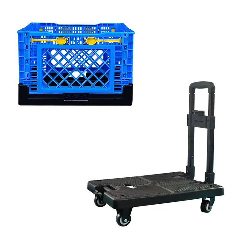 Shopping Basket Wholesale 4wheel 40kg Iron Pipe Rolling Plastic Customized Logo Folding Shopping Carts Plastic Supermarket Car