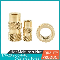 Brass Threaded Heated Nut 1/4 2-56 4-40 6-32 8-32 10-32 3D Printer Insert Nut Insert PC Laptop Inch Thermal Fusion Insert Nut