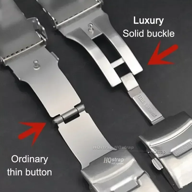 Solid Stainless Steel Bracelet for Seiko Luxury Curved End Watchband for Oyster 20mm 22mm Wristband for Jubilee Watch Accessory