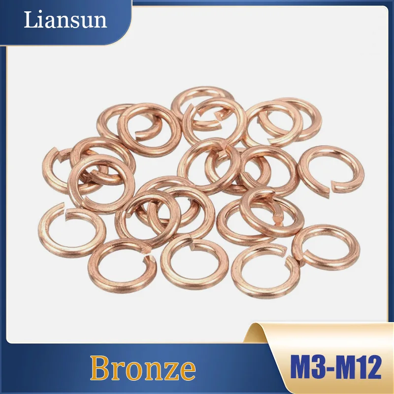 

5-50pcs Copper Split Lock Sealing Rings Spring Washers M3 M4 M5 M6 M8 M10 M12 Bronze Spring Washers Split Lock Washers Fasteners