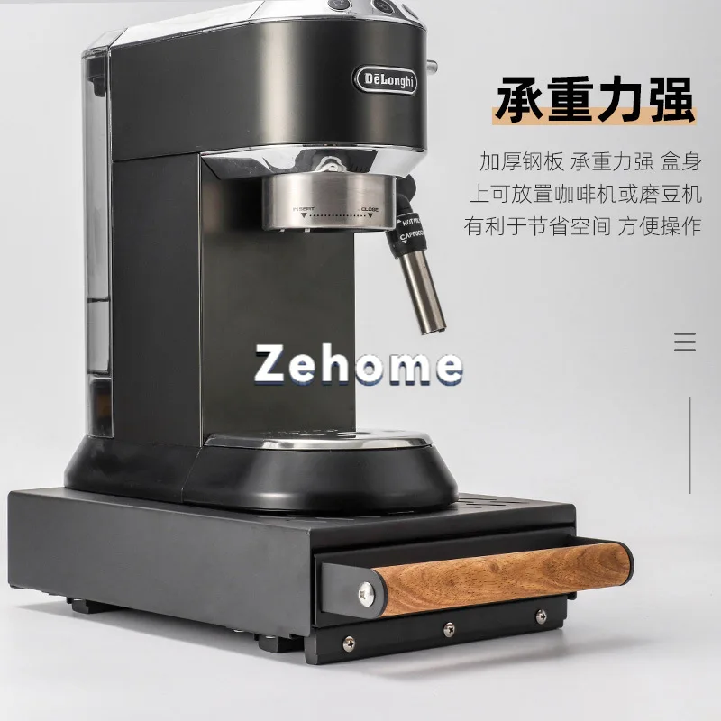 Thickened drawer type coffee powder residue box, solid wood handle, strong bearing capacity, Italian bar, slag box, coffee