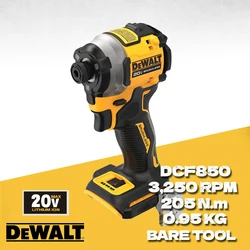 DEWALT Cordless Impact Driver Kit 20V DCF850 motore Brushless cacciavite elettrico da 1/4 pollici 205NM utensile elettrico ricaricabile senza fili