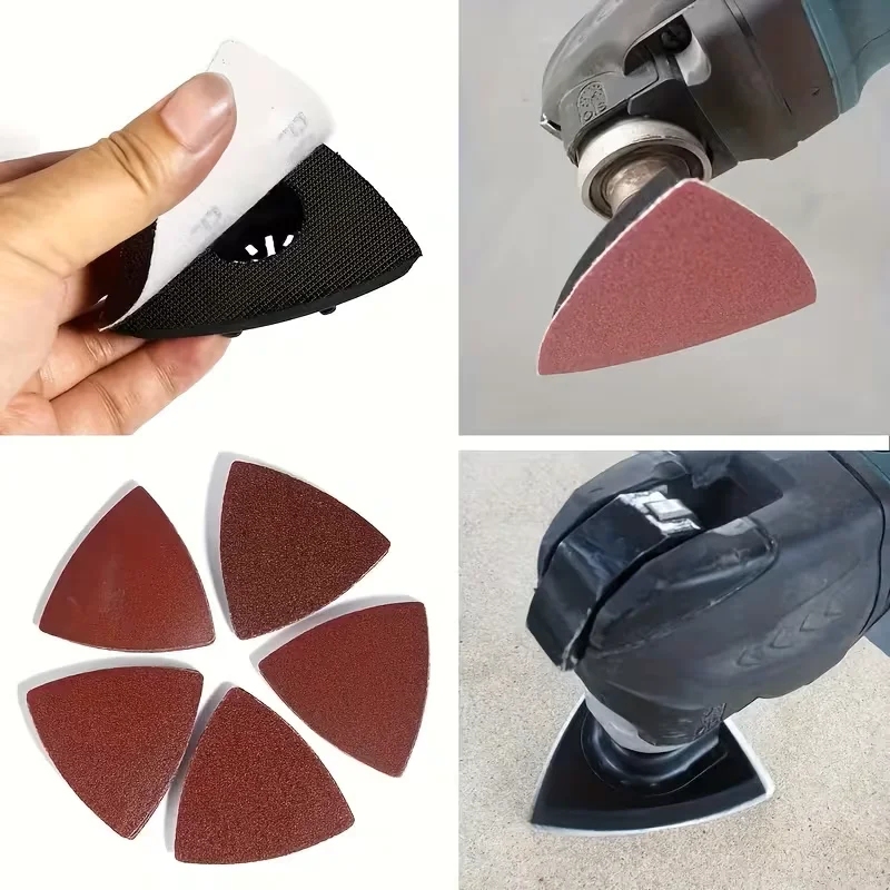 15pcs triangular swing tool sand pad set, durable alumina material, multi particle size, fast effect and smooth surface