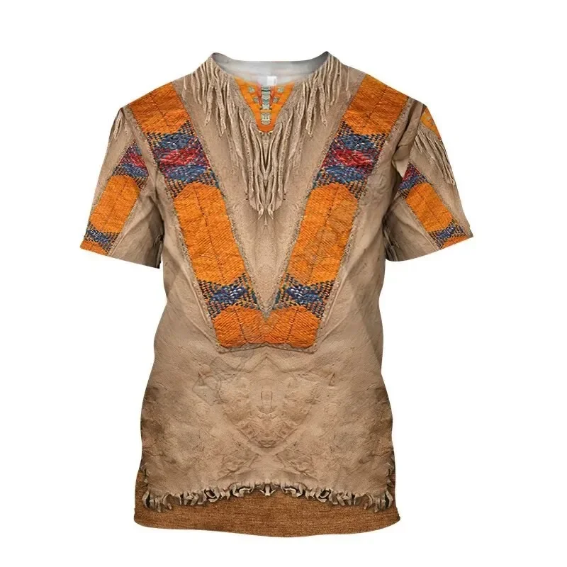 Sommerliche T-Shirts im indischen Ethno-Stil mit 3D-Druck, Streetwear für Männer und Frauen, modische, übergroße Kurzarm-T-Shirts mit Rundhalsausschnitt, Oberteile, Kleidung – Detail 8