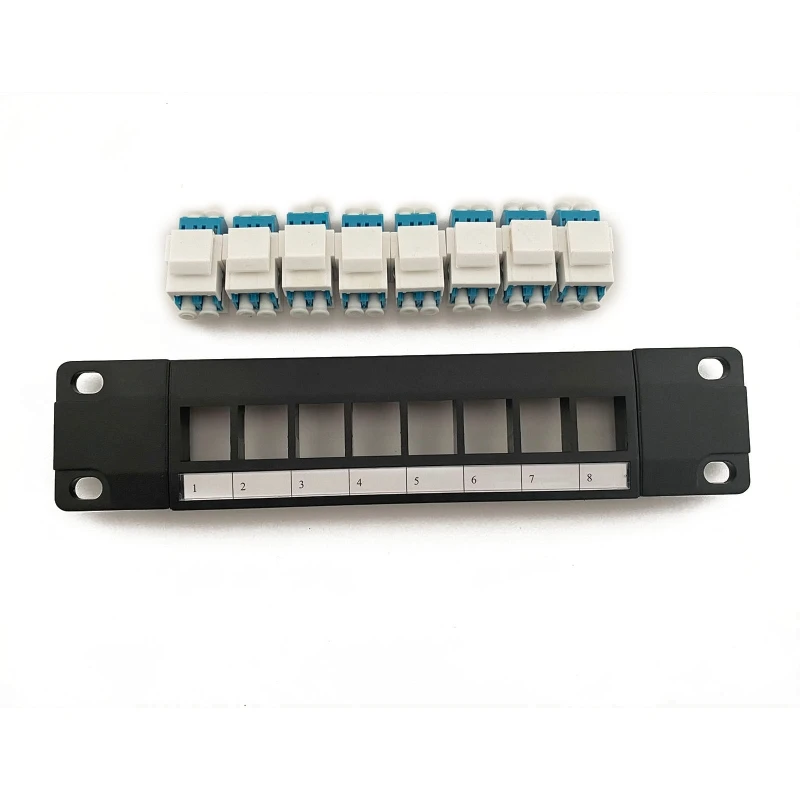 Optical 8 Port Patch Panel Supports Back Unshielded with Coded T568A/B Wiring for RJ45 Cables Rack/Wall Dropship