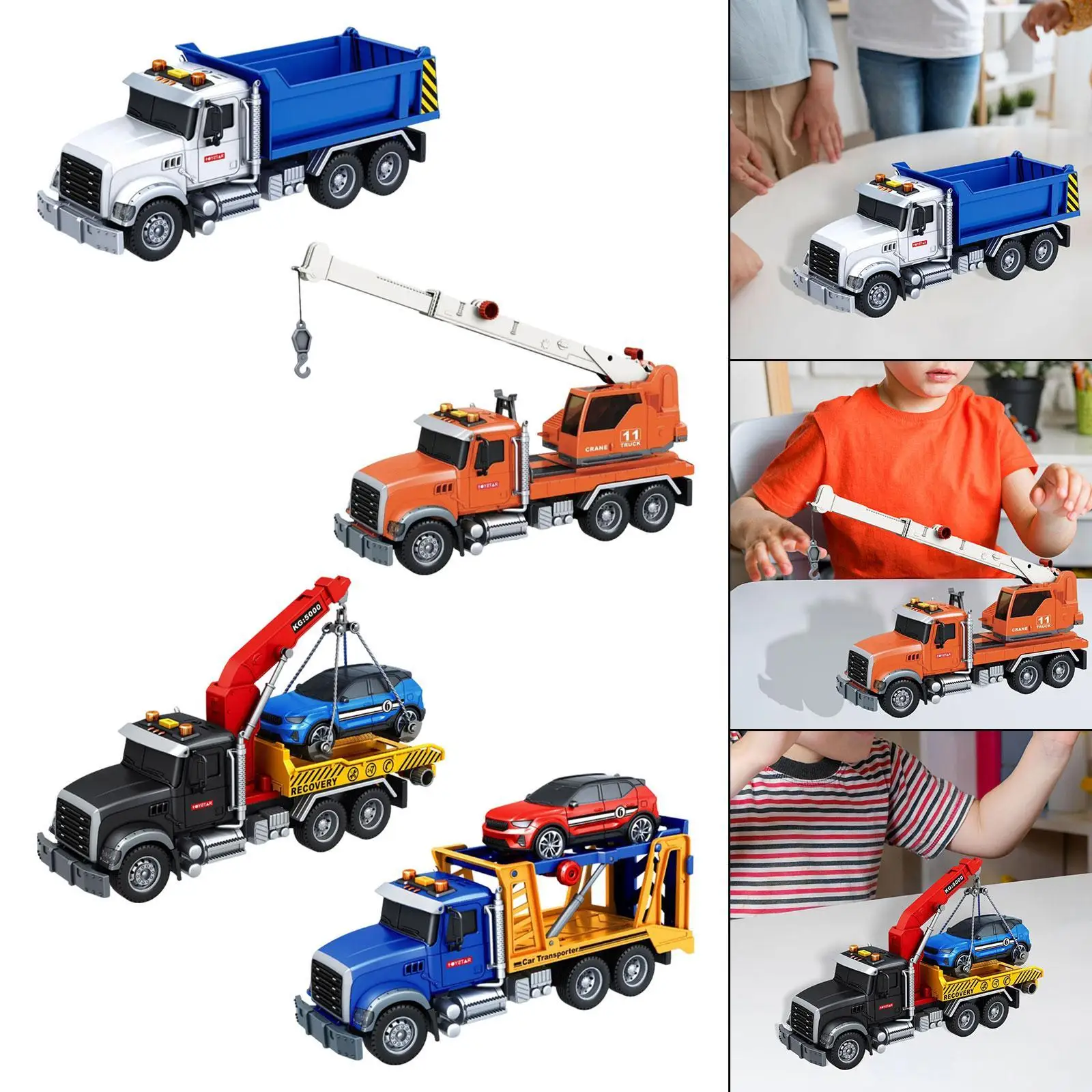 Friction 62 Truck Toy pour les tout-petits de 4 à 7 ans, jouet de développement précoce