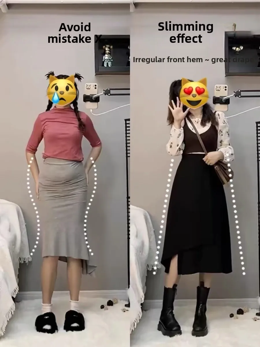 

Юбка А-силуэта с высокой талией для женщин с фигурой типа «груша», летняя, больших размеров, асимметричная, средней длины, скрывающая живот