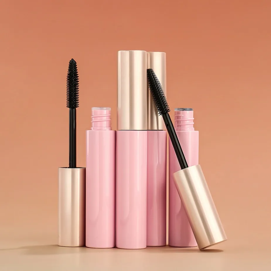 Custom Logo Vegan Round Tube Pink Long Lasting Curling Mascara Natural Dense Thick Curling Eyelashes Private Label Makeup