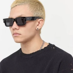 Classical Square Rivet Sunglasses Men Women Fashion Eyeglasses Men Punk Rectangle Design Sun Glasses Retro Fishing Glasses UV400
