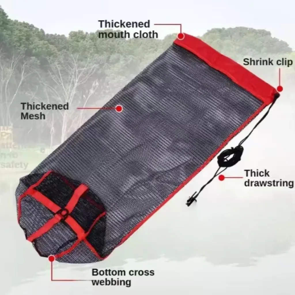 Collapsible Fishing Mesh Bag Thickening Live Fish Net W/Bundle Mouth For Fishing Net /Crayfish/Shrimp/Smelt/Eels Traps Fishing image 4