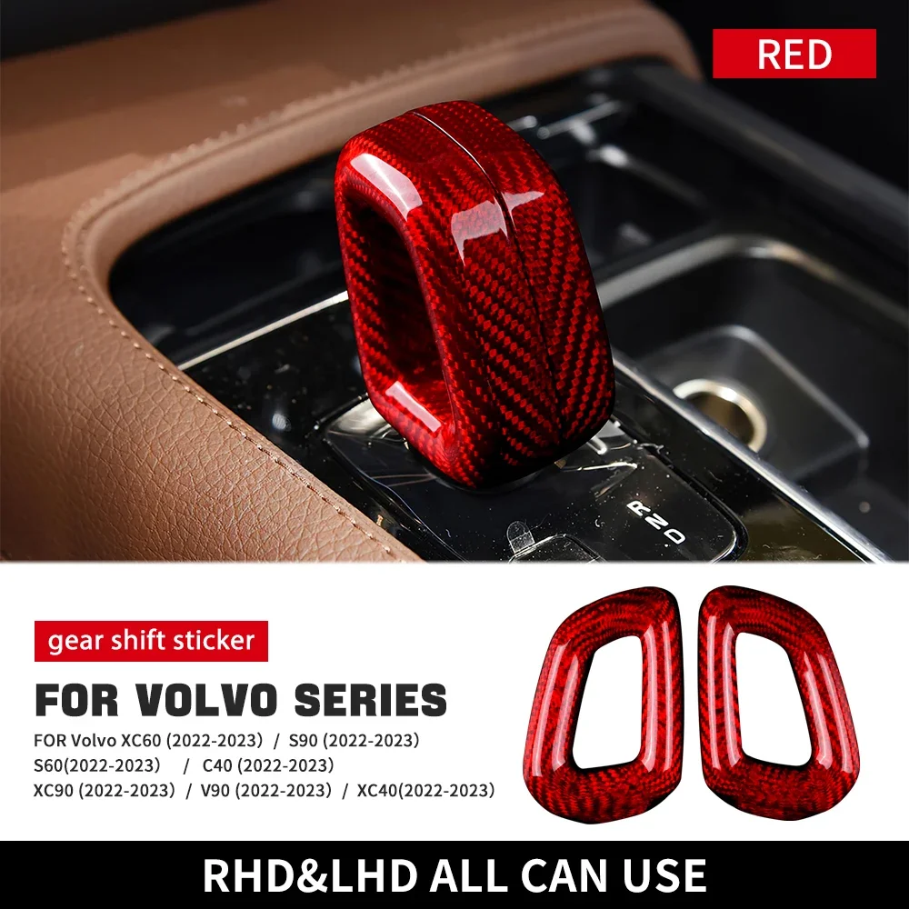 

Углеродное волокно, центральная консоль автомобиля, ручка переключения передач, наклейка для Volvo XC90 XC60 S60 S90 C40 V90 XC40, автомобильные аксессуары для интерьера