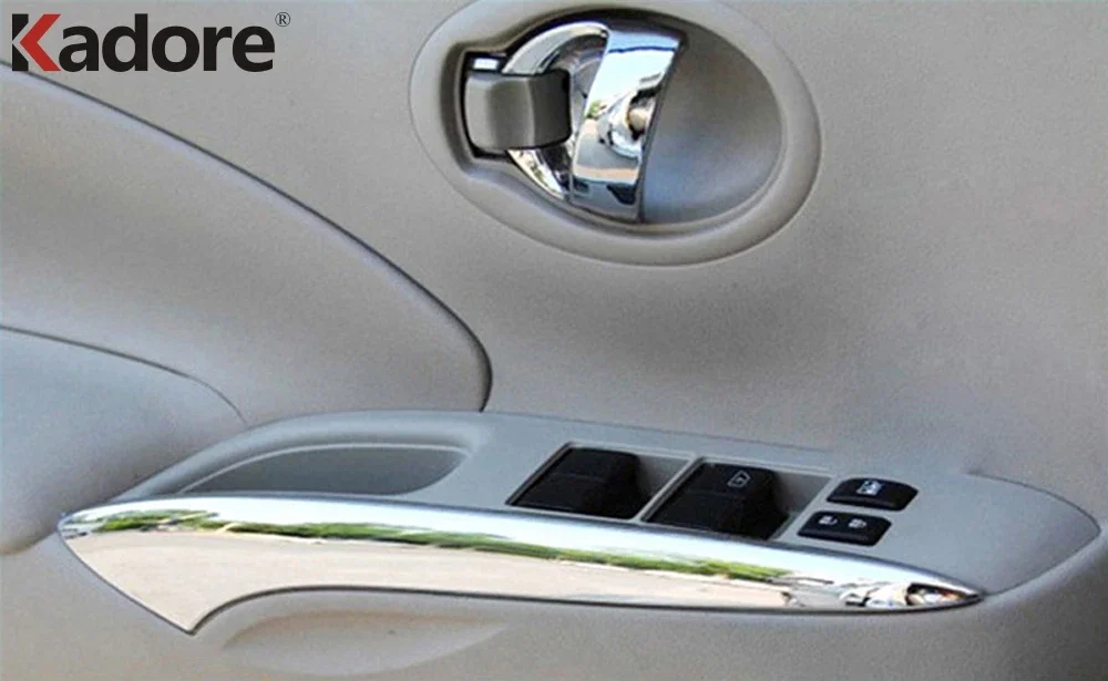 For Nissan Versa Sedan 2012-2014 2015 Chrome Side Door Handle Window Button Control Decorative Cover Strips Car Accessories