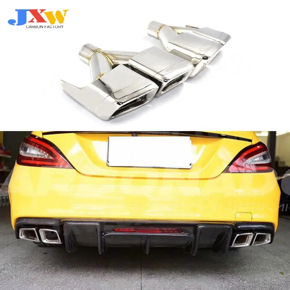 Rear Bumper Exhaust Tips Muffler For Benz W212 W205 W204 CLS Class W218 Four Outlet Pipe Tps Auto Car Decoration