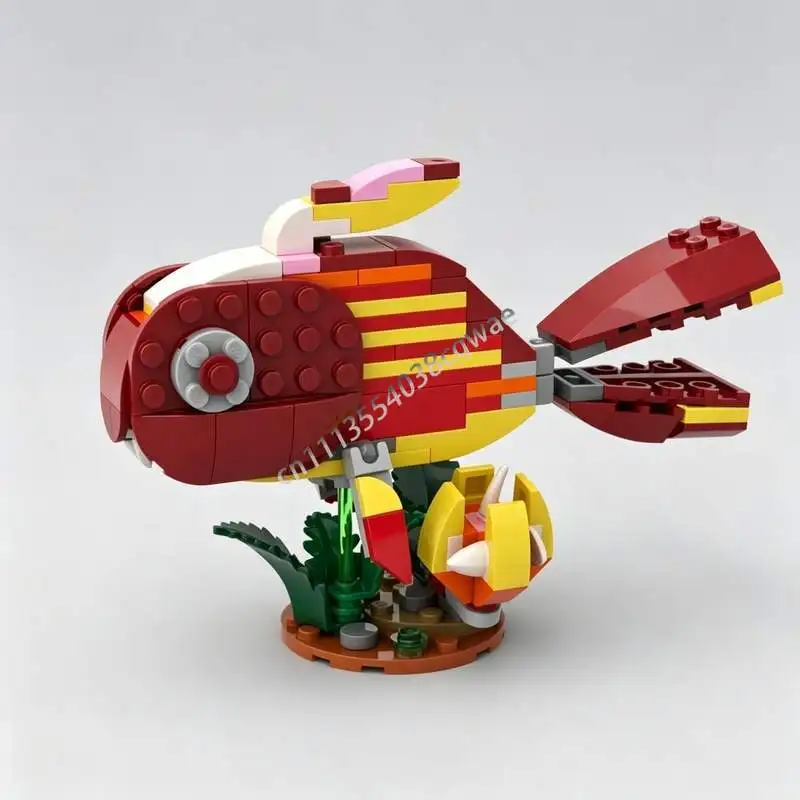 126PCS Colorful Creative Ocean Fish MOC Building Blocks Model DIY Assembly Educational Toy Gift Decoration Display Collections