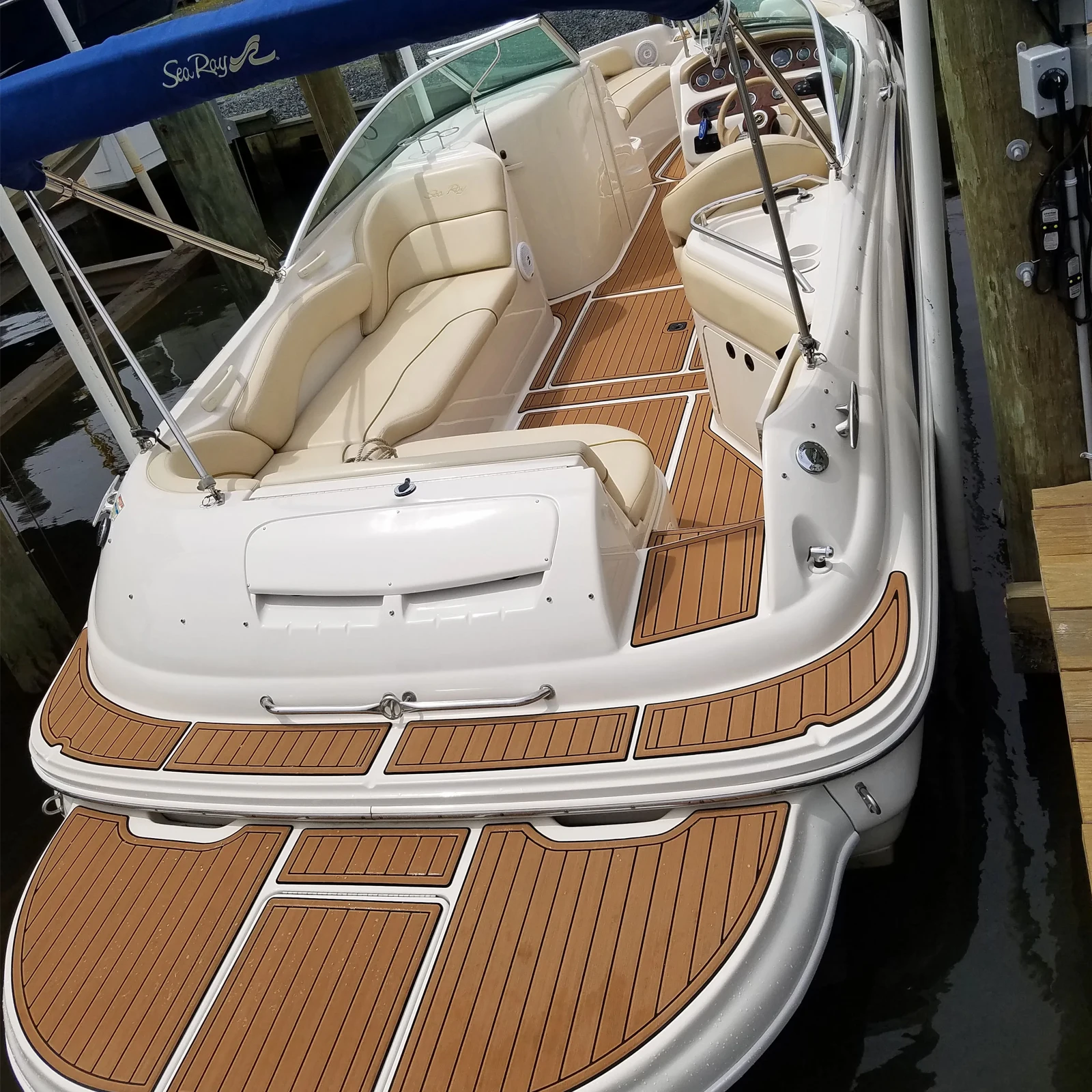 

KXKZREN индивидуальный 2000 Sea Ray Sundeck 240, платформа для плавания, кабина, самоклеящаяся лодка, напольная подушка из пенопласта EVA, лист из искусственного тикового дерева