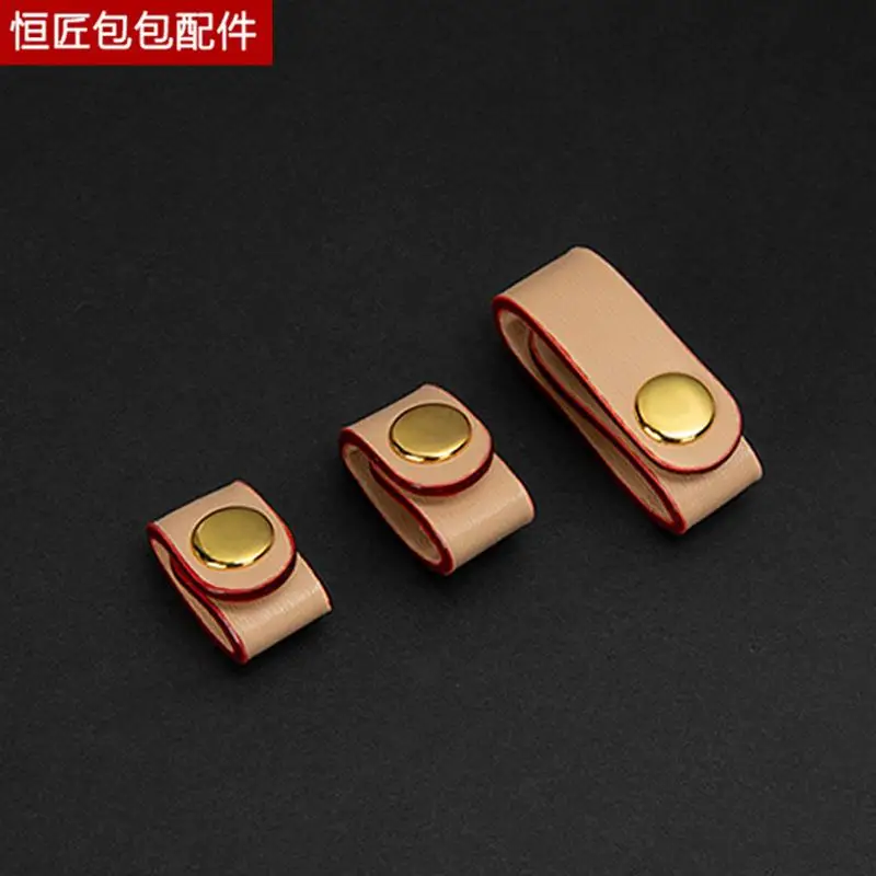 Adjustable Top Layer Cowhide Leather Shoulder Strap Buckle Handbag Accessory Fixed Leather Clip Shorten Tool for Handbags